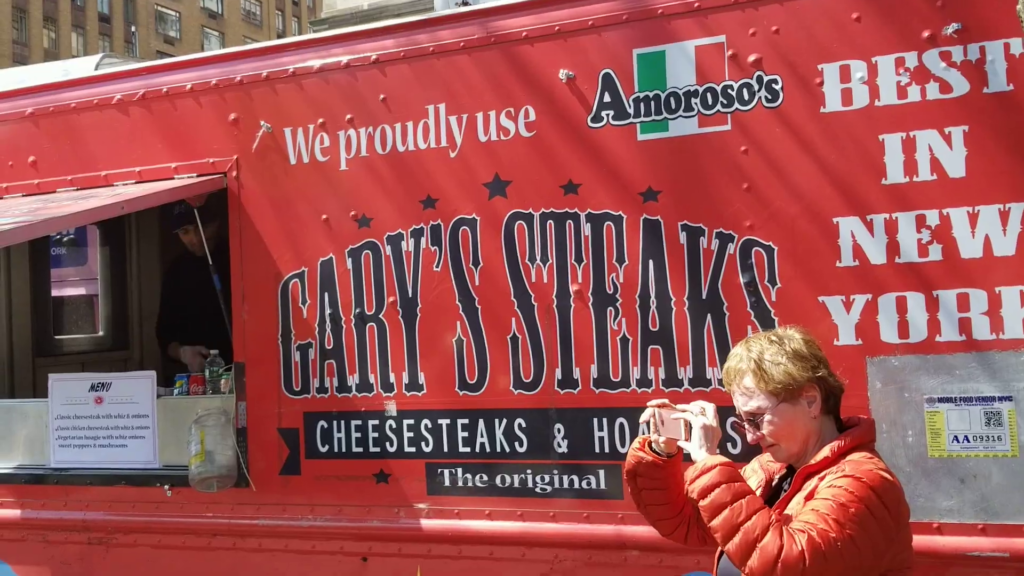 Garys steaks food truck catering a corporate event at central park nyc strawberry fields