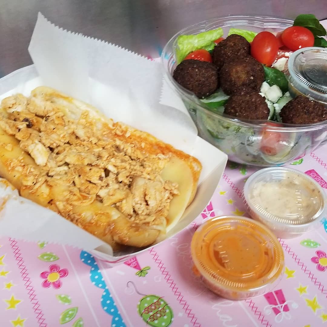 Garyssteaks Food Truck Catering Midtown New York chickensteak - greek salad
