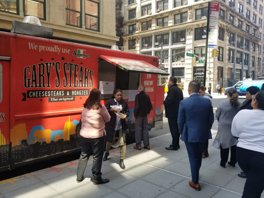 GarysSteaks Corporate Food Truck rental for Weitz and Luxenberg at 700 Broadway New York