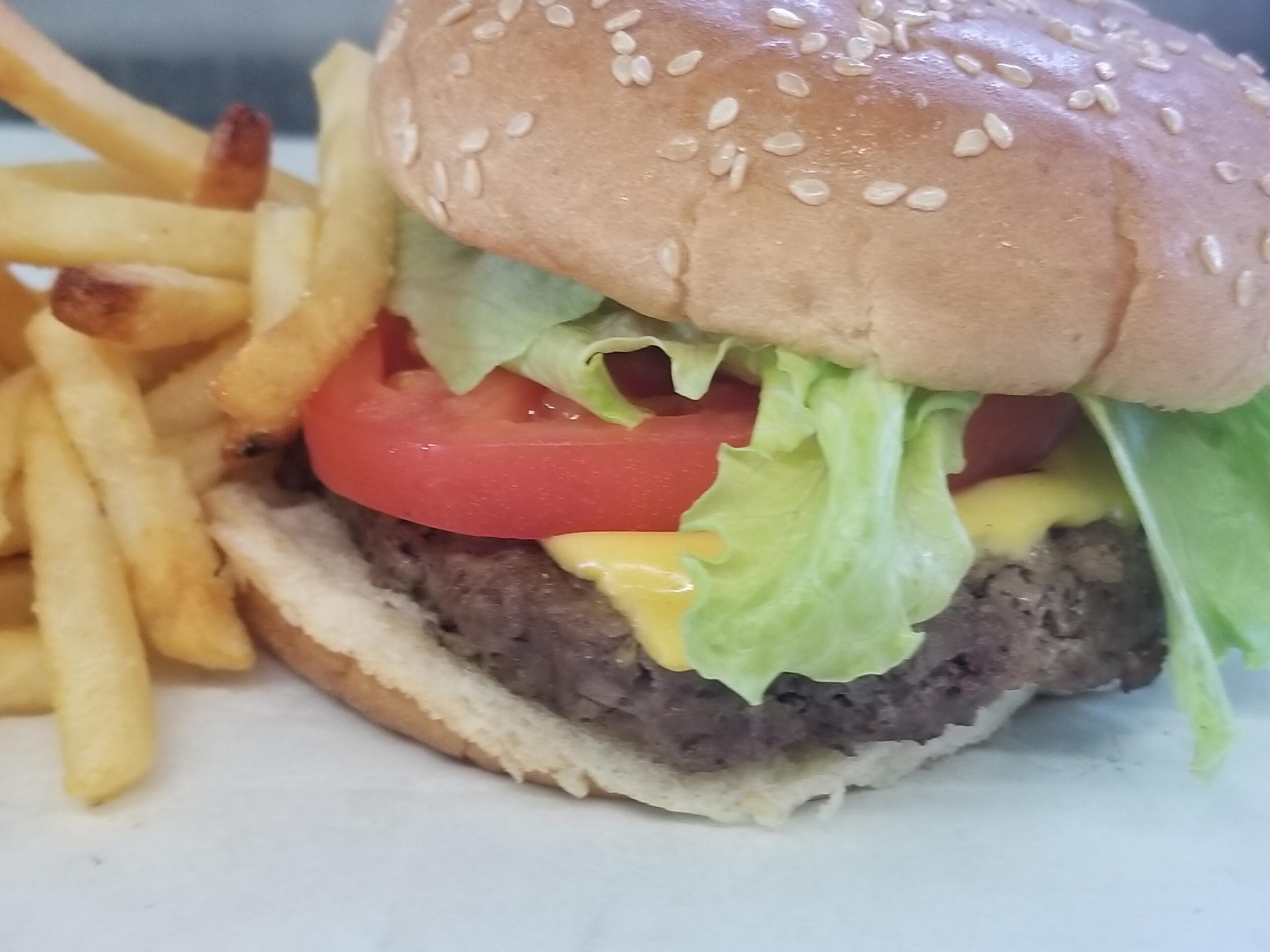 Burger salad & french fries garyssteaks