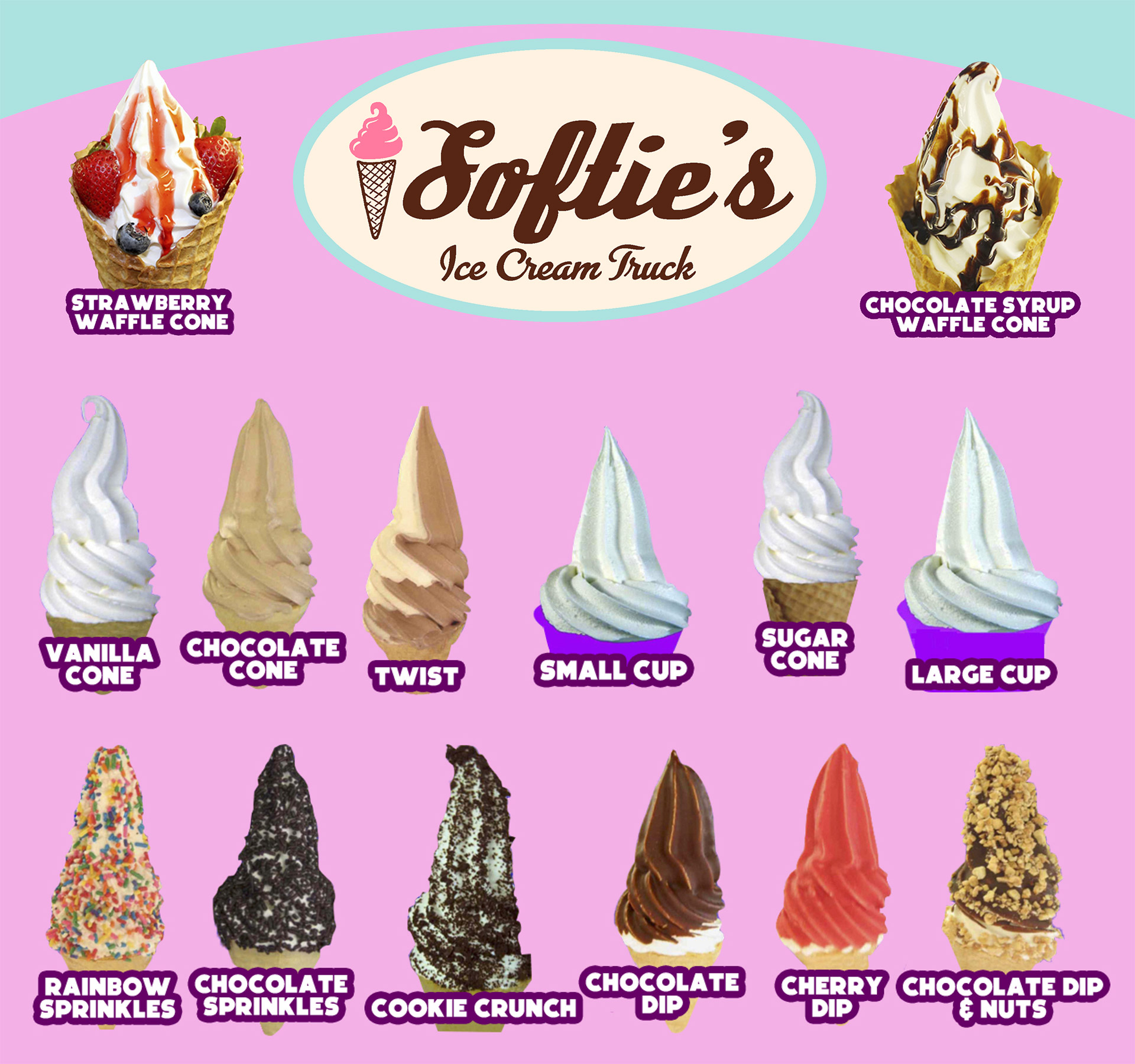  ice cream menu