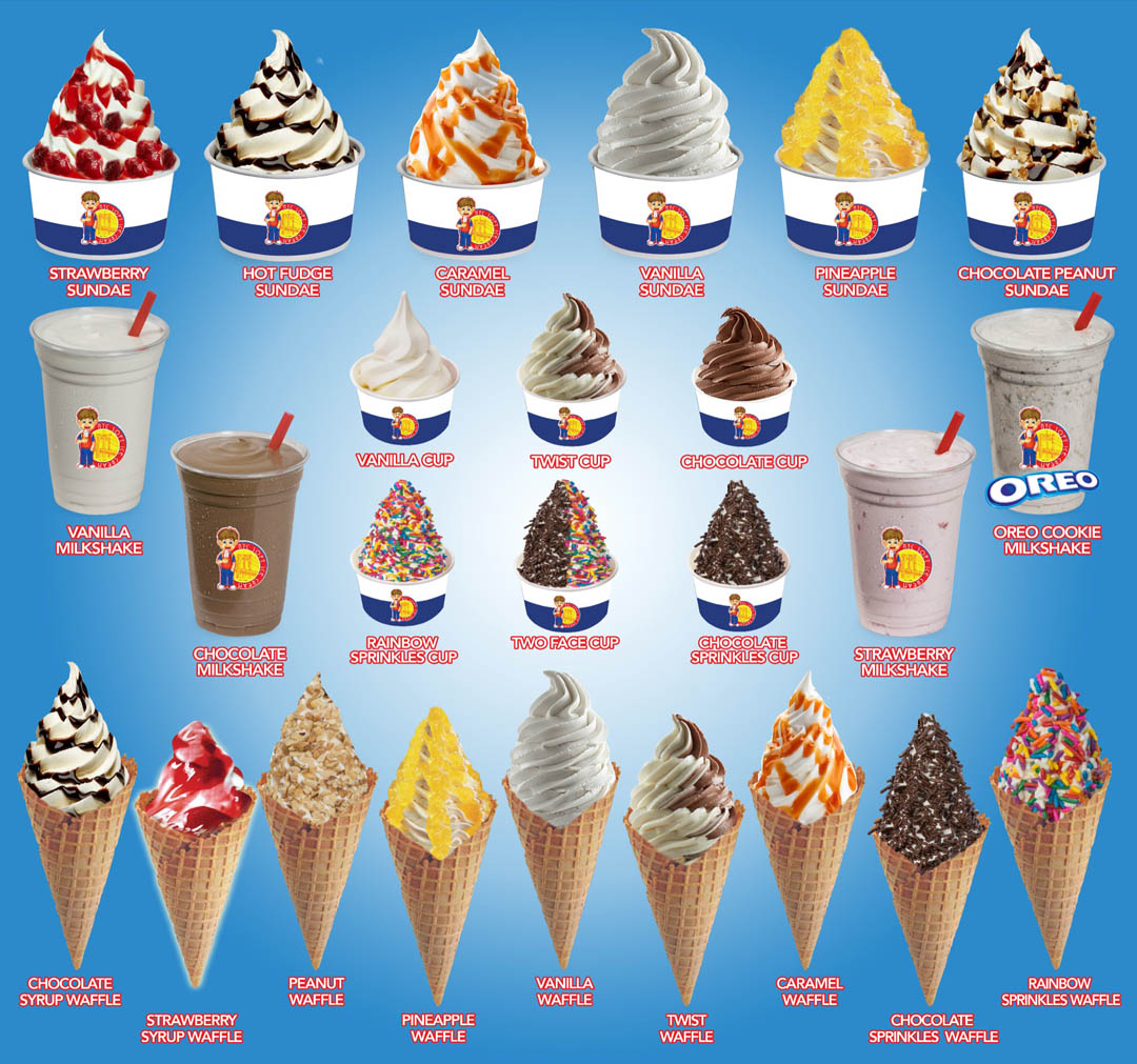 ice cream cones and milkshakes
